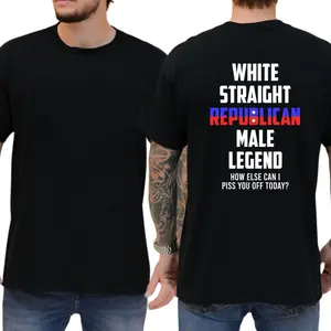 White Straight Republican Male Legend T-shirt, Graphic Tees, Funny Shirts, Comfy Cotton, Casual Menswear