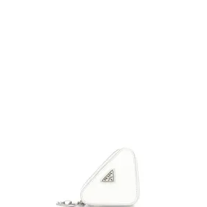 Pre-owned PRADA material Messenger Bags Triangle Pouch Bag with Chain Brushed Leather Mini by Rebag