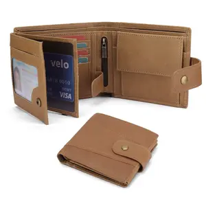 Men's Genuine Leather Wallet, High-End Business Style, RFID Anti-Skimming, Retro Design, Tri-Fold with Zipper Closure, Multifunctional