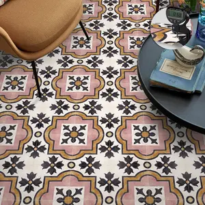 Vintage Flower Pattern Floor Sticker, Self Adhesive Floor Sticker, Decorative Sticker for Home Living Room Bedroom, Ornaments, Tile Stickers