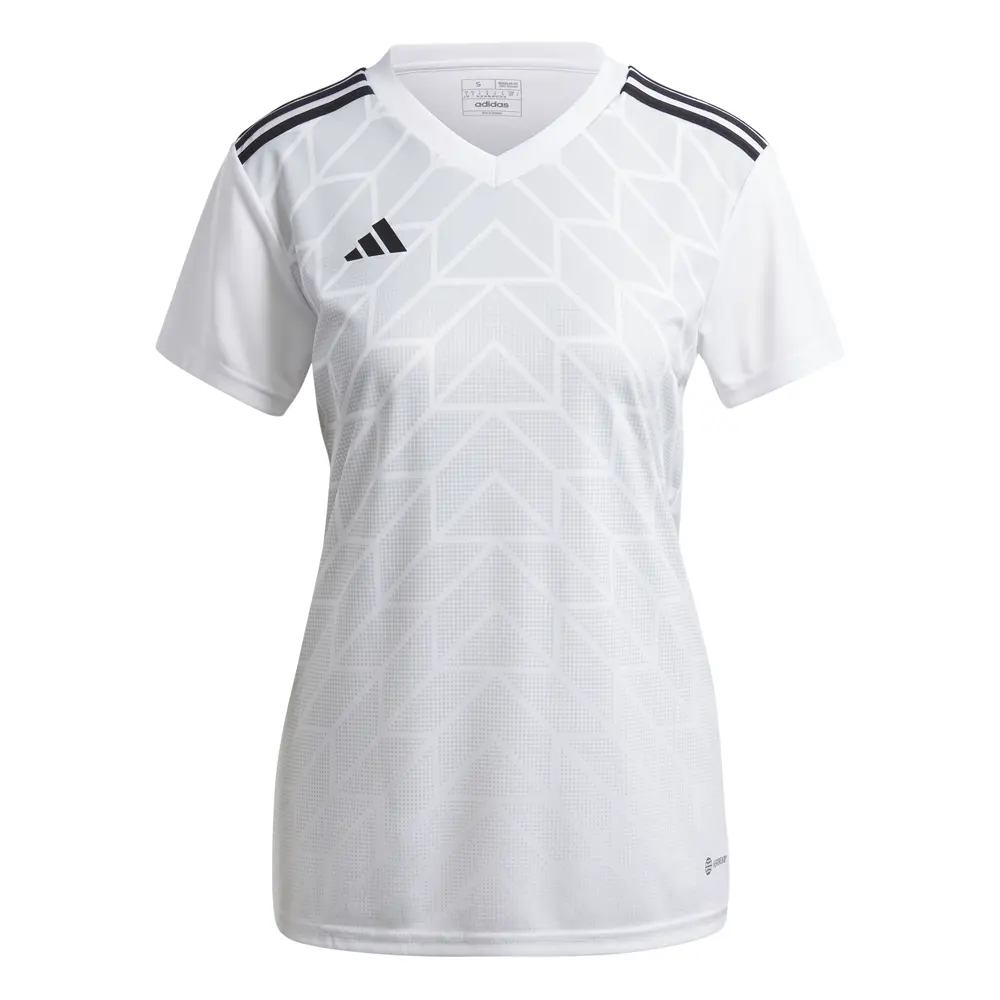 adidas Womens T Icon 23 V Neck Short Sleeve Jersey Soccer Cleats  - White