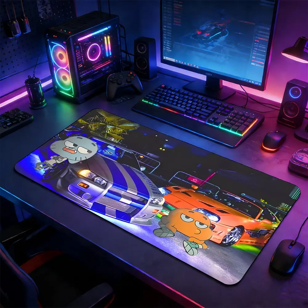 Cartoon & Retro Sport Car Large Gaming Mouse Pad, Computer Mouse Pad, Mousepad Gaming, Non-Slip Rubber Base with Reinforced Stitched Edge, Bold JDM Racing & Cartoon Design, Durable Desk Mat for Gaming & Office, Gift for Gamer Boys & Racing Enthusiasts