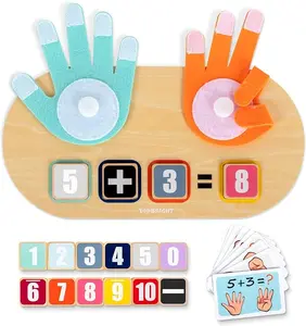 TopBright Wooden Mathematical Counting Educational Toys for Toddlers 3-5 Years, Montessori Number Blocks Set, Kids Math Learning Tool for Fine Motor Skills