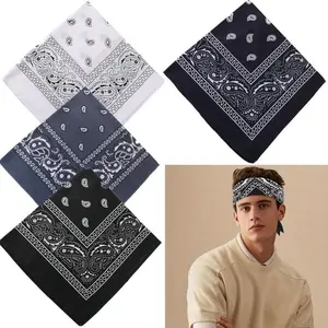 21.26" x 21.26" 4PCS Bandanas for Men Women,Multi- Purpose Bandana Headbands,Square Head Scarf Versatile Motique Accessories for Head,Neck,Hair summervibes