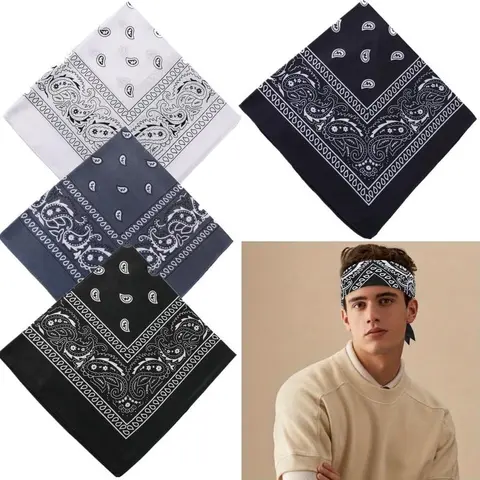 21.26" x 21.26" 4PCS Bandanas for Men Women,Multi- Purpose Bandana Headbands,Square Head Scarf Versatile Motique Accessories for Head,Neck,Hair