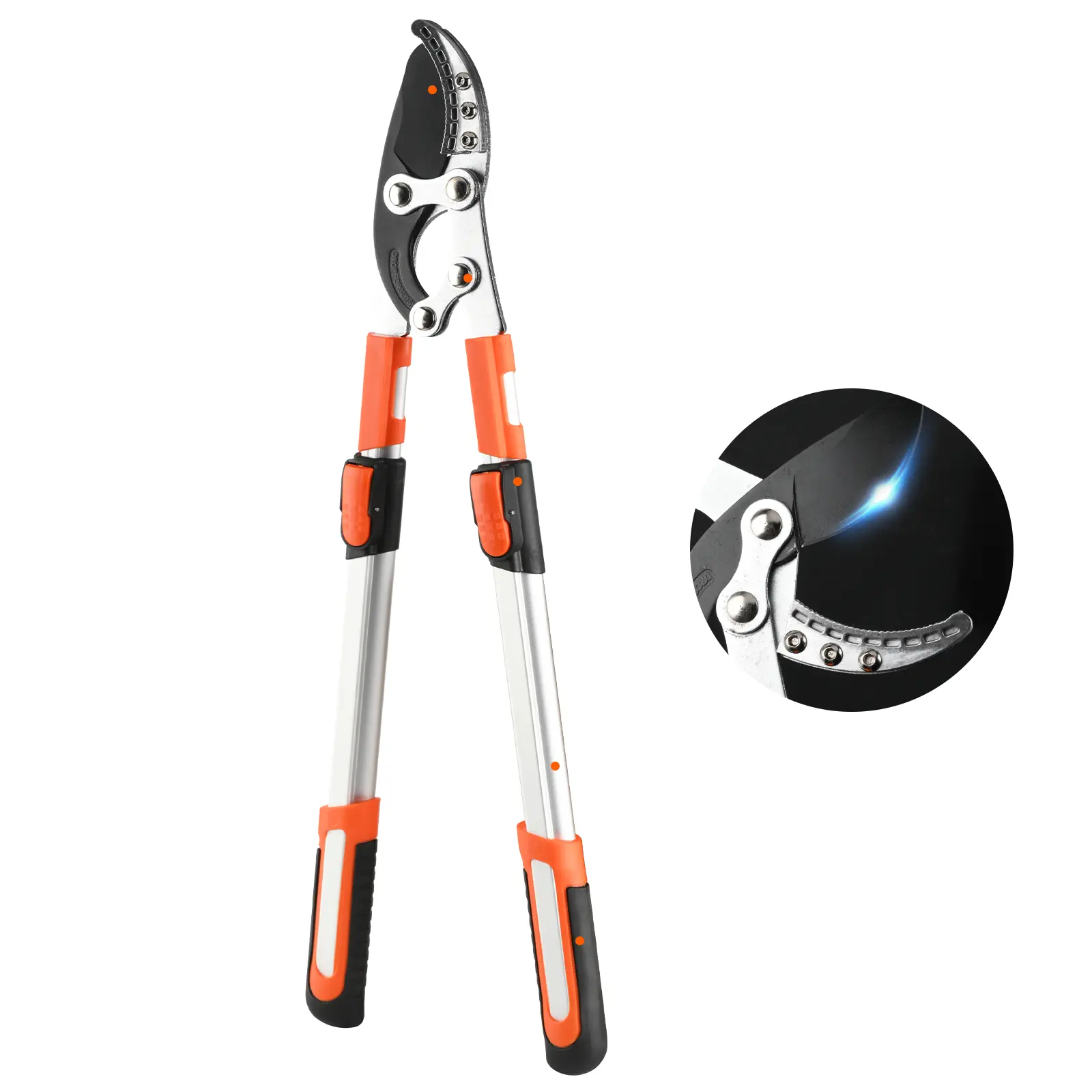 Telescopic Pruning Shears - SK-5 Steel Blade & Gear Boosted Power! | Cuts 2.5" Thick Branches | Non-Stick Teflon Coating & Anti-Slip Grip | Extends 27-38in for High Trees/Roses"