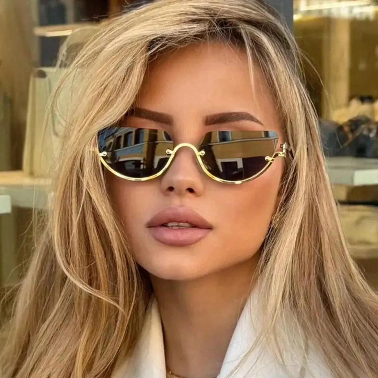 Retro Half-Frame Cat Eye Sunglasses for Women, 2025 Trendy  display picture 1