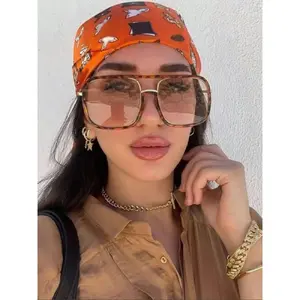 Unisex Street Style Tortoise Pattern Flat Top Frame Glasses, Trendy Casual Glasses for Everyday Use, Fashion Accessories for Outdoor Activities