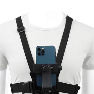 Chest Mount Harness Strap Holder for Samsung iPhone Plus and More - Mobile Phone Clip for POV Action Camera - Cellphone, Smartphone