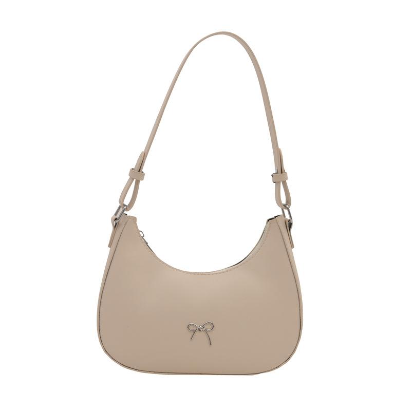 Shoulder Bag for Women, Hobo Handbags Trendy Y2K Purses Patent Leather Clutch Bag Cute Bow Purse  crescent  bag brown  purse