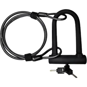 Sidekick Compact U-Lock and  Bundle - Heavy Duty Anti   U-Lock with , -Coated,  Accessories, Black