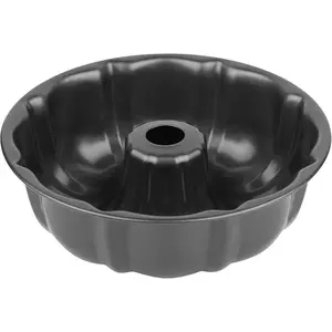9.5" Non-stick Cake Pan, Heavy Duty Carbon Steel Fluted Tube Round Baking Pan,Buntz Pound Cake Pan Mold,Tube Bakeware,Baking Mold for Jello,Gelatin,Chocoflan,Flan