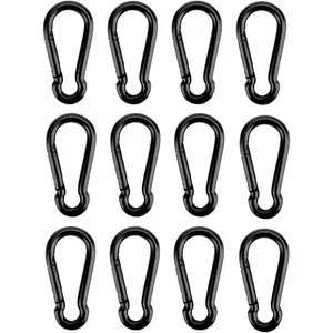 12 Pcs M4 1.57 Inch Heavy Duty Carabiner Clip Spring Snap Hook, 110 lbs Capacity Quick Link for Bird Feeders, Dog Leash & Harness