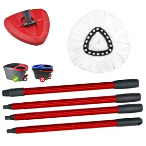 1 set Mop Set with Handle Base & Replacement Heads, Spin Mop Replacements, Compatible with Vlieda/o-Cedar Easy Wring Spin Mop 1-Tank System, Dust Cleaning Deeply, Home Cleaning Supplies, Christmas Halloween