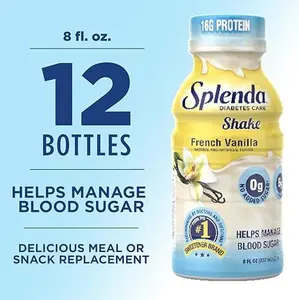 SPLENDA Diabetes Care Shakes - Meal Replacement Shake, 8 Fluid Ounces Per Bottle (French Vanilla, 12 Pack)