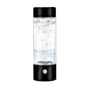 Hydrogen Water Bottle, 420ML Rechargeable Portable Hydrogen Water Generator, Water Ionizer for Home, Office, Travel and Camping (Black)
