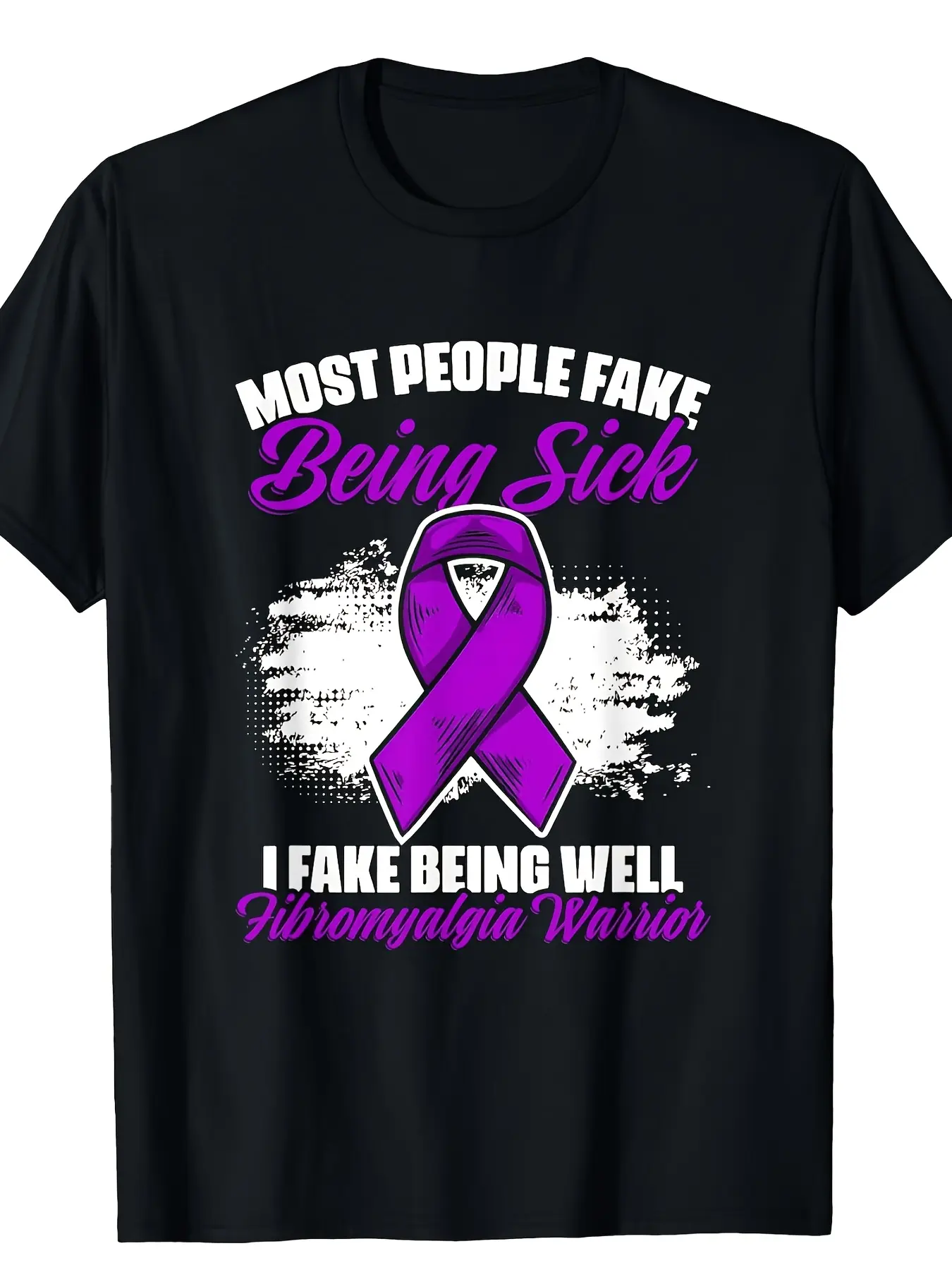 180G I Pretend to Be Fine-Fibromyalgia Survivor Fi unisex soft cotton short sleeve t shirt, vintage graphic casual tee for men women teens, perfect birthday holiday gift for camping travel gym daily street  wear