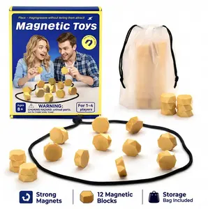 Fidget Magnetic Chess & Strategy Game for 2-4 Players Includes 20 Strong Magnets Portable Carry Bag & Integrated Rope Closure Perfect for Family Game Nights Set Game for All Ages fun tabletop