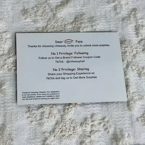 [Not For Sale]Urbeauty Free Gift Brand Card -Automatically Included after Purchase(Do Not Order Separately)