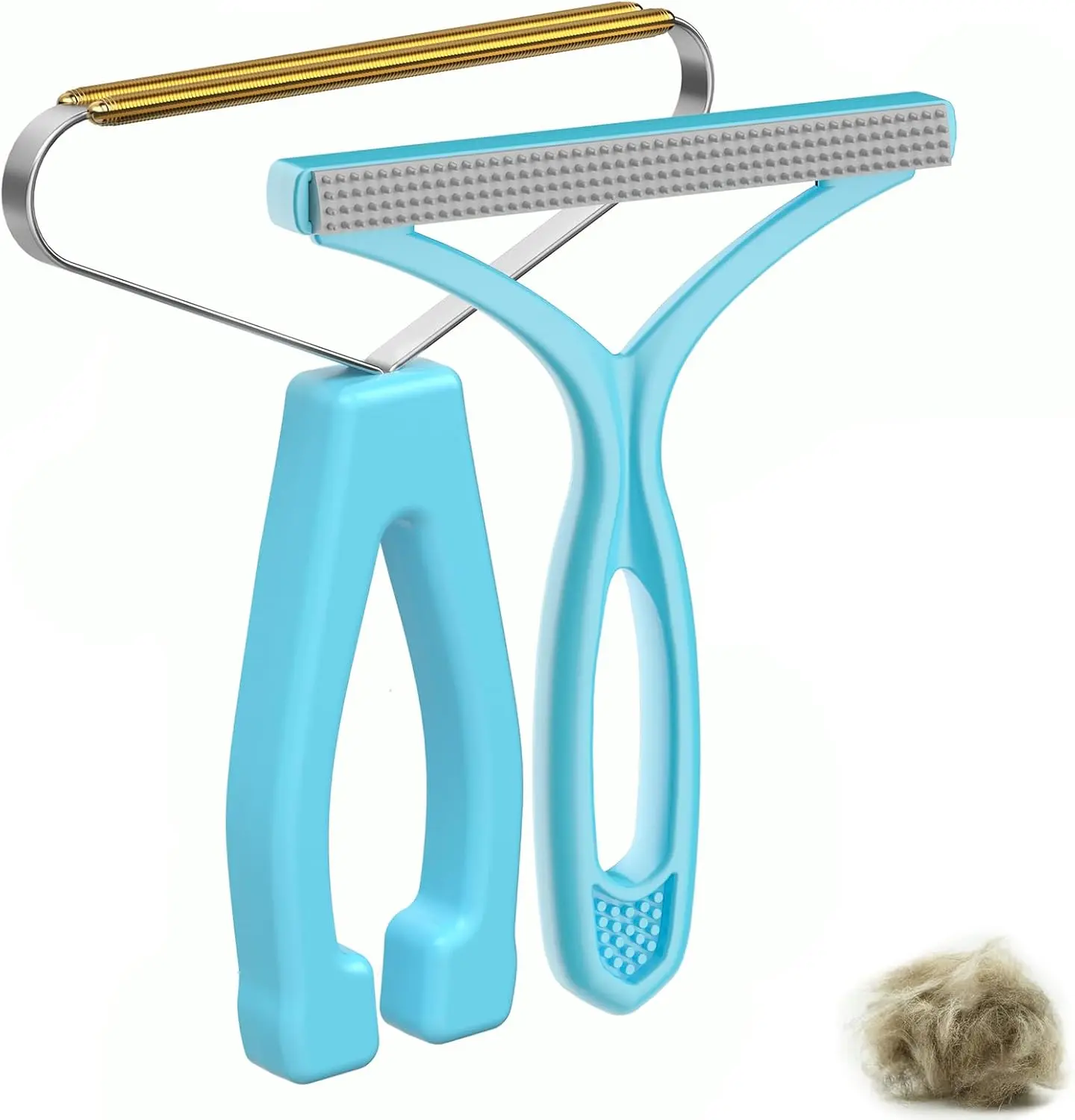 Copper Manual Pet Hair Remover - Right-Handed, Plastic Handle, Universal, Easy to Use, Carpet Rake, Pile Brush, Lint Shaver, Pill-Free, Fabric Restorer, 0.63"x5.24"x6.75", Uncharged, Ideal for Carpets, Sofas (Dog & Cat Grooming, Other Surfaces), High Qual