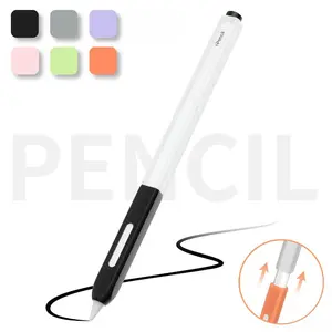 Silicone Tablet Stylus Pen Case, Magnetic Wireless Charging Stylus Pen Protective Cover, Tablet & Computer Accessories for Apple Pencil