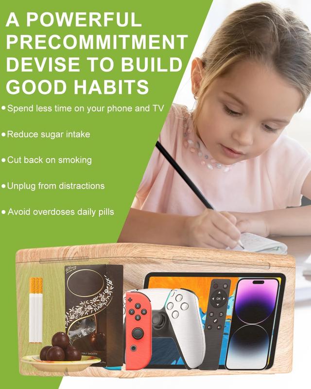 Safe Timed Lock Box, Phone Lock Box with Timer Unplug from Phones,Video ,Social Media,Snacks&Cravings,Self-Control Lockable Storage Box, Phone Locker Time Locking Container for Better Habits