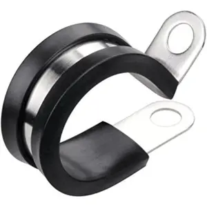 20 Pack 1/2 Inch Stainless Steel Cable Clamp, Rubber Cushioned Insulated Clamp, Conduit Wire Holder Strap Clips For Tube,Pipe,Wire Cord Installation