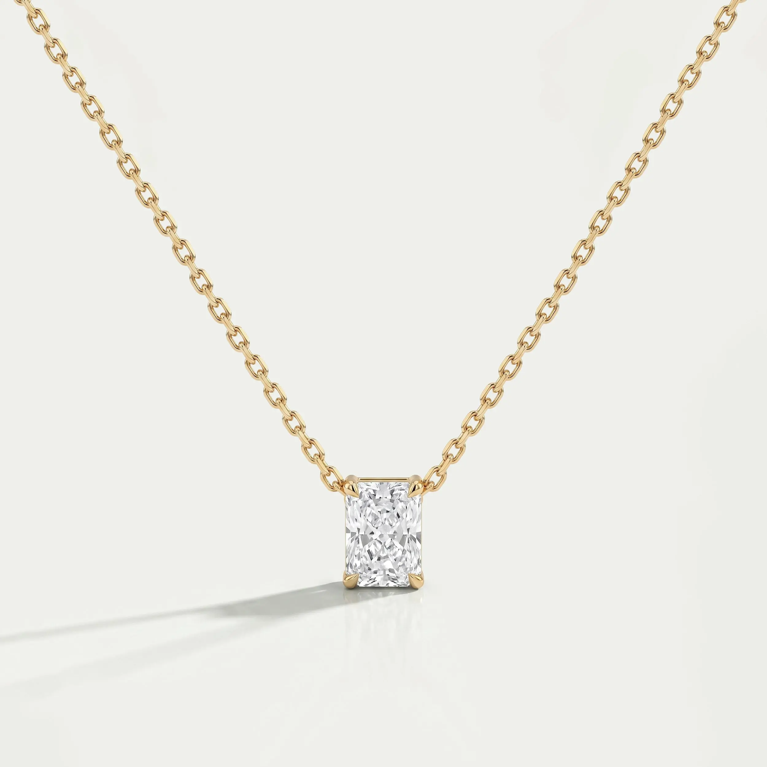 Radiant Lab Grown Diamond Solitaire Pendant