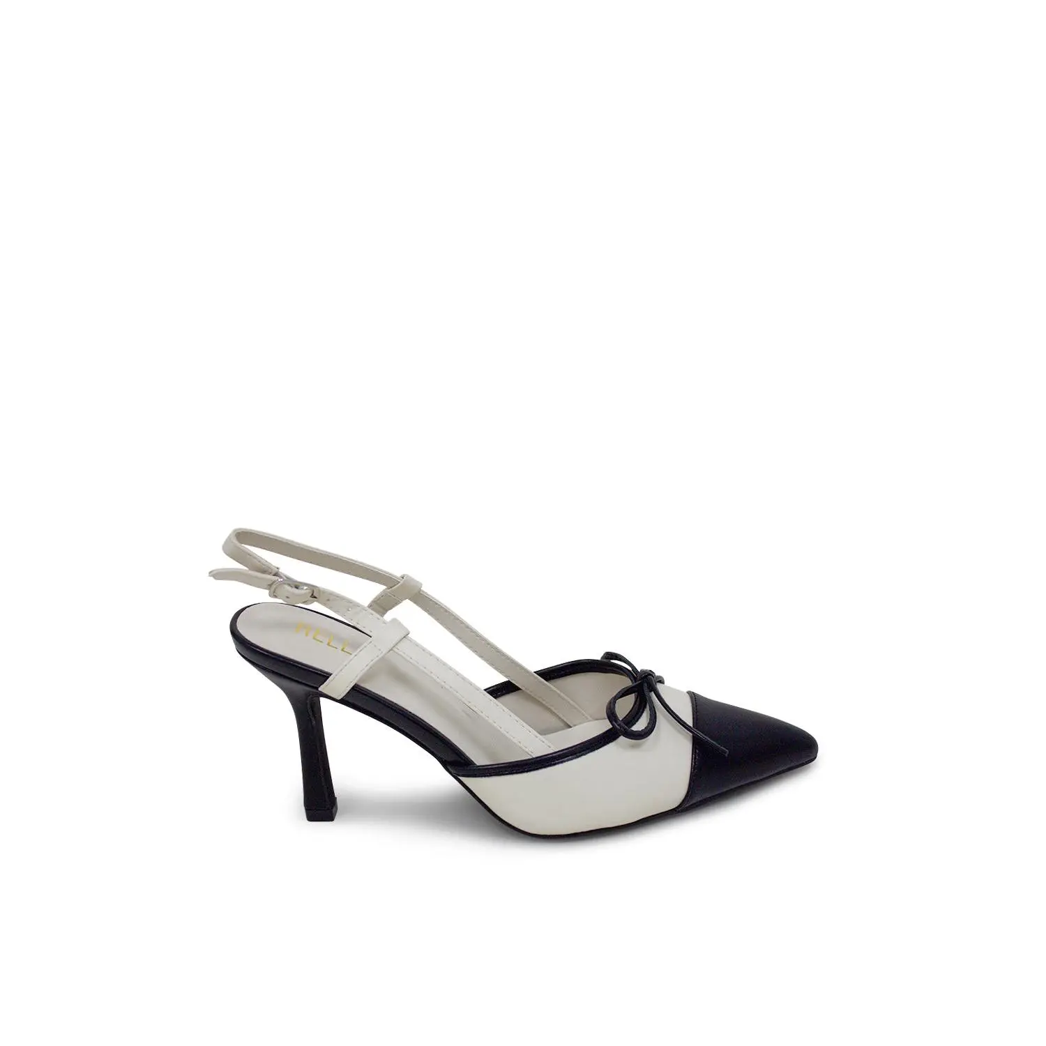 Vee Pointed Toe Kitten Slingback Heel - White