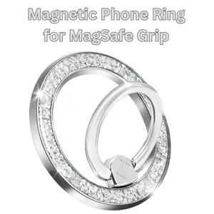 Magnetic Phone Ring for MagSafe Grip – Super Strong Magnet Ring Holder Stand, Sparkle Twinkle Design, MagSafe Accessory for iPhone 16/15/14/13 Pro/Pro Max/Plus