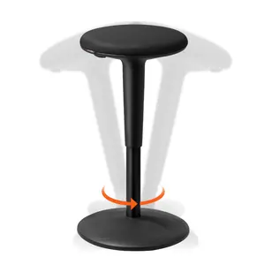 VEVOR Wobble Chair, Height-Adjustable (21.7-28.3") Active Chair, Flexible Seating Wobble Stool Made of Iron Improves Focus & Posture, Ideal for Schools, Office and Home, 8° Tilt Angle, Age 12-18, Black