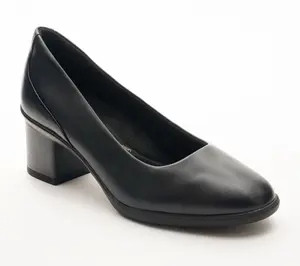 Clarks Signature Leather Block Heels -Shaya Poppy