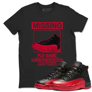 Unisex T-shirt to match Jordan 12 Flu Game - Missing Sneaker. 100% Cotton for Casual Wear. Comfortable Summer Unisex T-Shirt to match Jordan Sneaker. Streetwear Style. urban outfitters