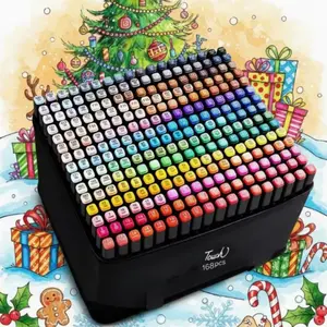 Professional Marker Set: 168/120/80/60/48/36/24 Colors, Rich Vibrant Ink, Smooth Writing, Plastic Material, Ideal for Animation and Sketching, Art Marker Set