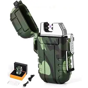 Outdoors Waterproof Lighters USB Pulse Plasma Lighter Arc Plasma Lighter Perfect for Outdoors Camping Hiking Travelling Gas Stove BBQ Camping Fire Starter