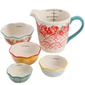 5-Piece Prep Set with Measuring Bowls and Cup for Kitchen Plastic Utensils