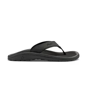 Olukai ‘Ohana Men's Beach Sandals - Black & Dark Shadow