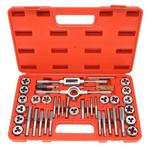 40 count Tap and  Set, Metric Screw Threads M3, M4, M5, M6, M7, M8, M10, M12, Both Coarse and Fine Types | Essential Threading Tool Kit with Complete Handles, Accessories and Case