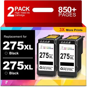 PG-275XL Ink Cartridges Black, Compatible Replacement for  275 and 276 BK High Yield, Work with Pixma TS3522 TS3500 TR4720 TR4700 TR4722 TS3720 TS3722 Printers 2-Pack