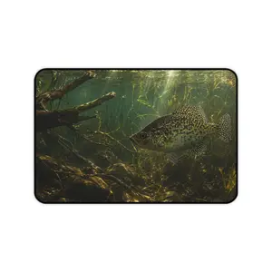 Crappie Season Desk Mat — Thick Stitched Edge Gaming Desk Mat with Original Artwork