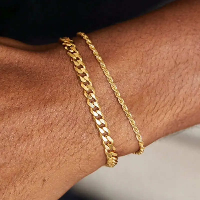 【Black Friday】Men's Simple Stainless Steel Chain Bracelet, Jewelry for Party, Everyday Wear & Birthday Gift, Adjustable Stackable Bracelets