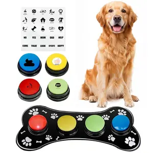 4pc Vibrant Pet Communication Buttons - 30-Second Record Playback Buzzer, Interactive Play Starter Kit with Symbol Icons, Easy-to-Use Dog Training Toy, Safe Ball-Sized Dark Pet Accessory for Home Use tiktokshopspringglowup,summervibes