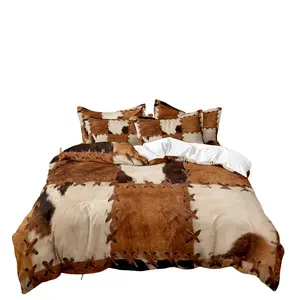 Animal Cow Print Bedding Set, 3 Counts/set Including 1 Count Quilt Cover & 2 Counts Pillowcase without Filler, Soft Comfortable Decorative Bedding Set for Home Bedroom