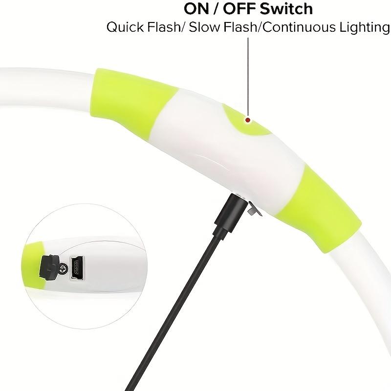 USB Rechargeable Whole Luminous Pet Dog LED Light Collar Anti-loss At Night