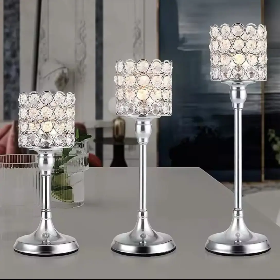 Crystal Candlestick Holder - Home/Event Decor Pillar
