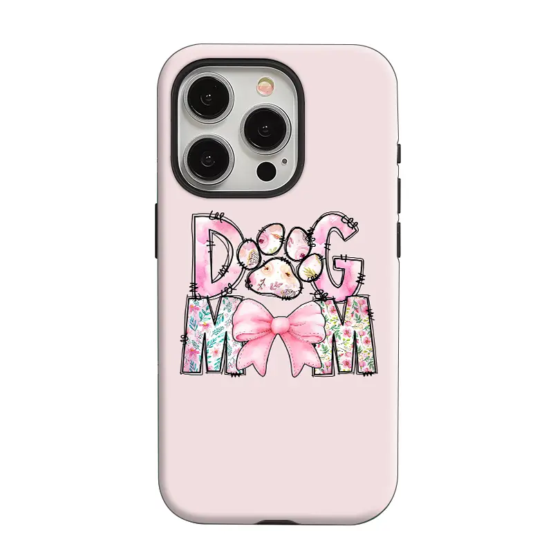 Fashion stylish DOG MOM Two-in-one phone case suitable for iPhone 17 17air 17pro 17promax 16Promax 16 15 14 13 12 11 plus pro Max  shockproof bold enhanced  protective phone casing cover