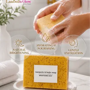 Turmeric & Kojic Carrot Face Soap, Facial Cleanser for Glowing, Flawless Skin with Moisturizing Benefits