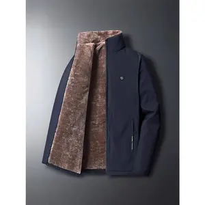 Warm Graphene Lined Thick Jacket for Middle Aged Men in Autumn Winter Casual Style H Type with Graphene Lining and Extra Insulation