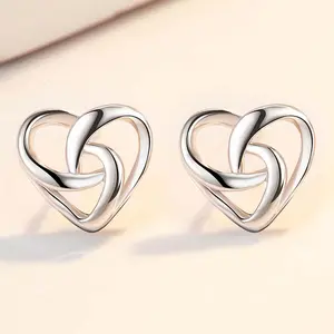 [Limited time event] Love interwoven earrings, niche personality, versatile fashion, high-end design earrings, birthday gifts