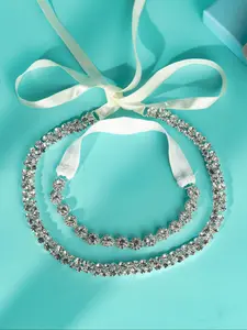 Rhinestone Decorated Bridal Belt & Thigh Belt, Elegant Wedding Bridal Party Favor Belt, Fashionable Wedding Accessories for Women